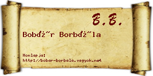 Bobár Borbála névjegykártya